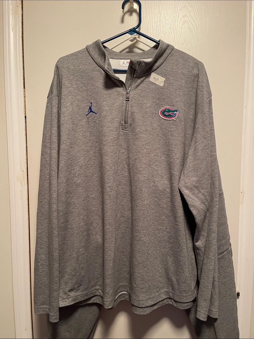 Jordan Gray Quarter-Zip Pullover with Blue Jumpman